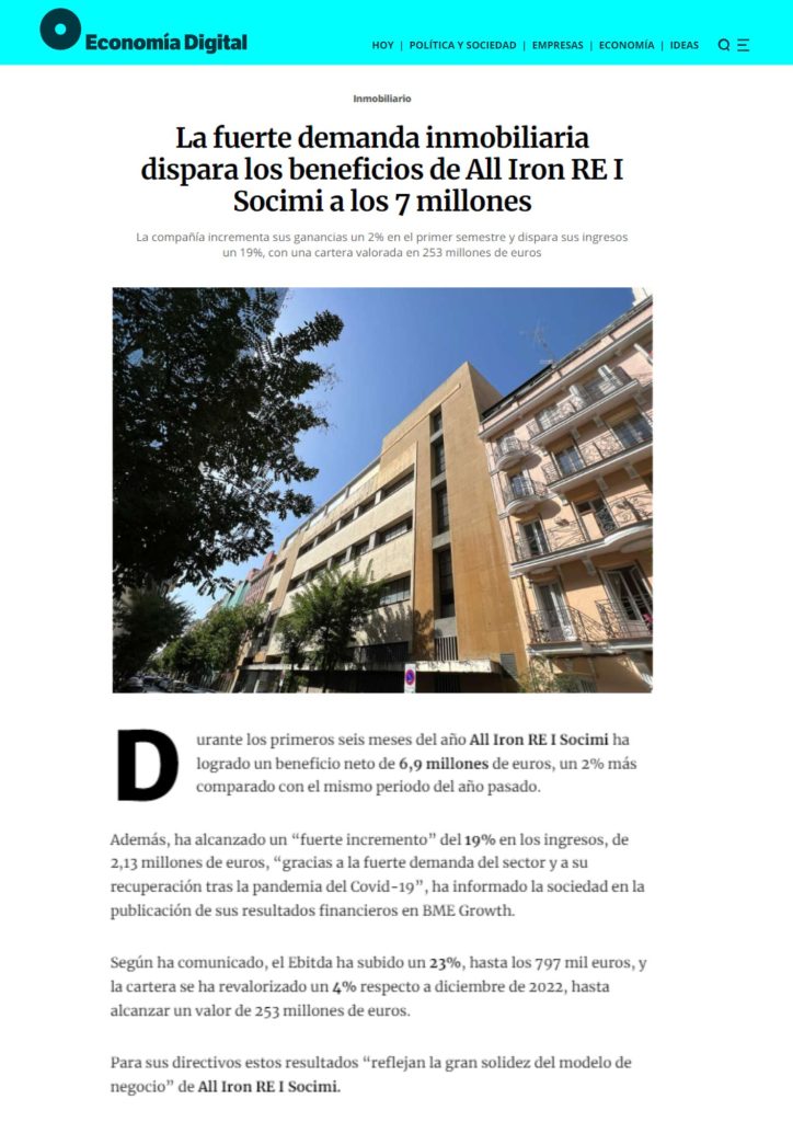 La fuerte demanda inmobiliaria dispara los beneficios de All Iron. Viewpoint.