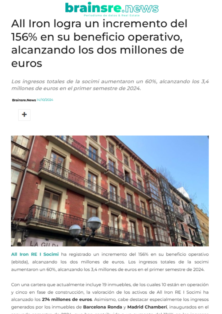 All Iron logra un incremento del 156% en su beneficio operativo, alcanzando los dos millones de euros